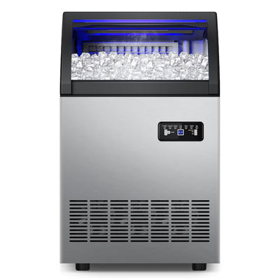 Commercial Ice Maker Machine 200Lbs/24H, 72Pcs Ice Cubes under Counter Ice Maker with Water Line and Filter, Freestanding Ice Maker Machine with 55Lbs Storage Ice Bin for Home/Shop/Office/Bar