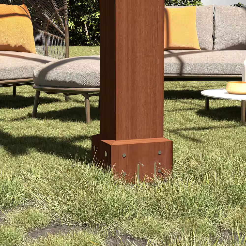 16 Ft. W X 12 Ft. D Cedar Wood Patio Pergola Shade Structure for Outdoor, Brown