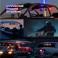 16 In. IP66 Waterproof BT UTV/ATV Sound Bar Speaker with Audio Music Sync Multicolor Light Fit for 1''-2'' Roll Bar Cage