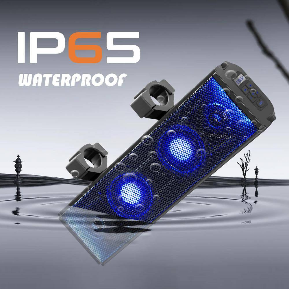 17 In. 4-Speaker UTV/ATV Soundbar Waterproof Bluetooth Connectivity with Multicolor LED Lighting