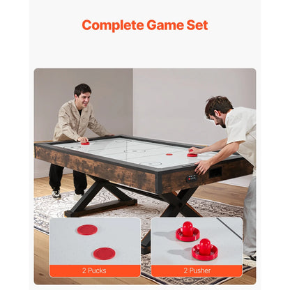 84" Air Hockey Table, Recreational Indoor Game Set with 2 Mallets, 2 Discs, Digital Score Tracker, Cross-Structured Support & Robust Air Propulsion, Air Driven Hockey Play Table