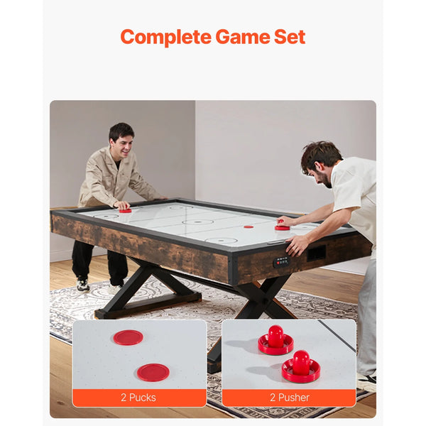 84" Air Hockey Table, Recreational Indoor Game Set with 2 Mallets, 2 Discs, Digital Score Tracker, Cross-Structured Support & Robust Air Propulsion, Air Driven Hockey Play Table
