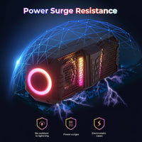16 In. IP66 Waterproof BT UTV/ATV Sound Bar Speaker with Audio Music Sync Multicolor Light Fit for 1''-2'' Roll Bar Cage