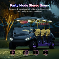 16 In. IP66 Waterproof BT UTV/ATV Sound Bar Speaker with Audio Music Sync Multicolor Light Fit for 1''-2'' Roll Bar Cage