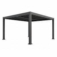 Outdoor Pergola Built for Weather Protection, Adjustable Louvered Roof, Reinforced Aluminum Frame, Drainage System