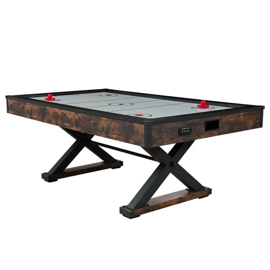 84" Air Hockey Table, Recreational Indoor Game Set with 2 Mallets, 2 Discs, Digital Score Tracker, Cross-Structured Support & Robust Air Propulsion, Air Driven Hockey Play Table