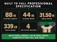 Pool Table Designed for Home Game Rooms, 8-Foot Full Size, Automatic Ball Return, Complete Accessory Set — product view 6
